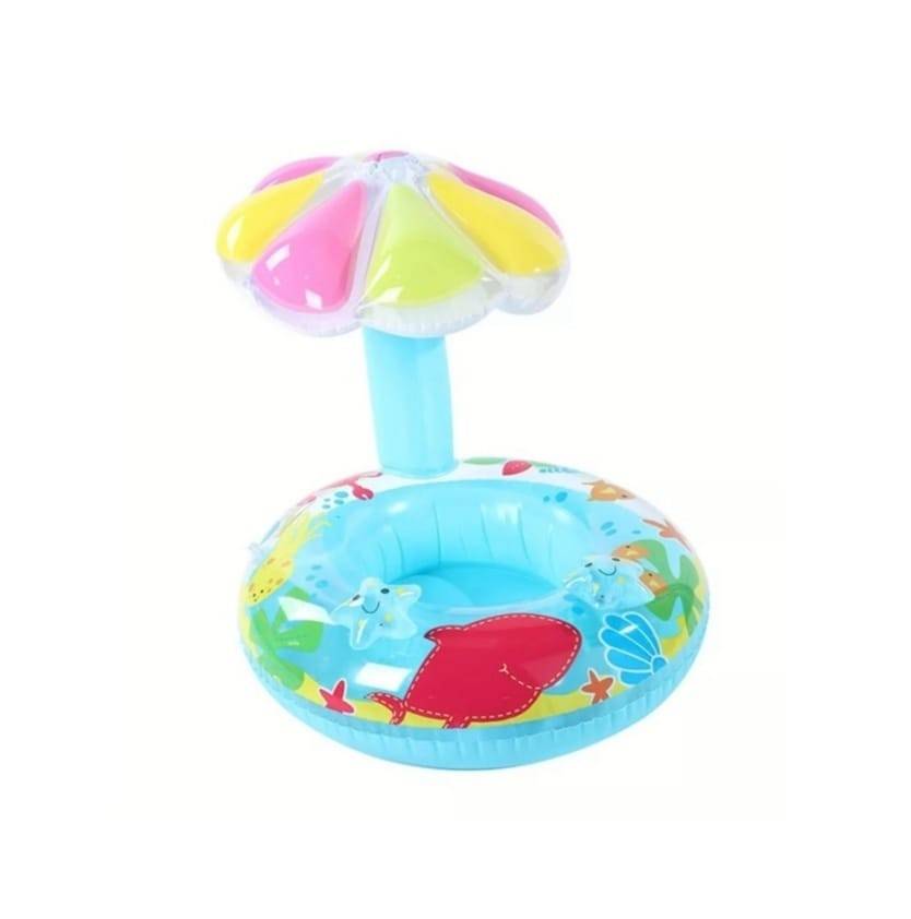 Colac Bebe,cu protectie solara, Stea de mare,albastru, 1 an+