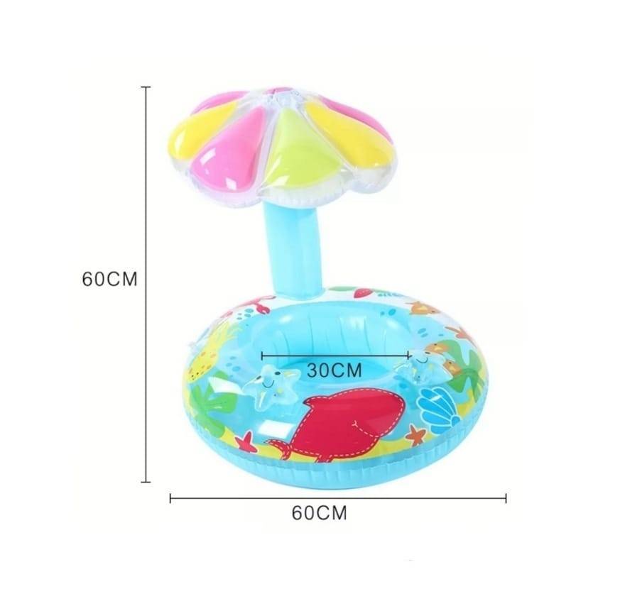 Colac Bebe,cu protectie solara, Stea de mare,albastru, 1 an+