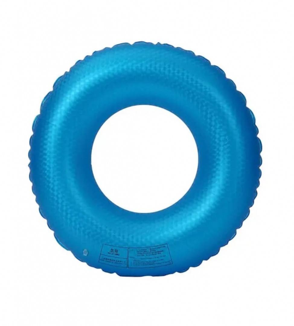 Colac gonflabil copii, transparent, albastru neon, marimea 60 - 70
