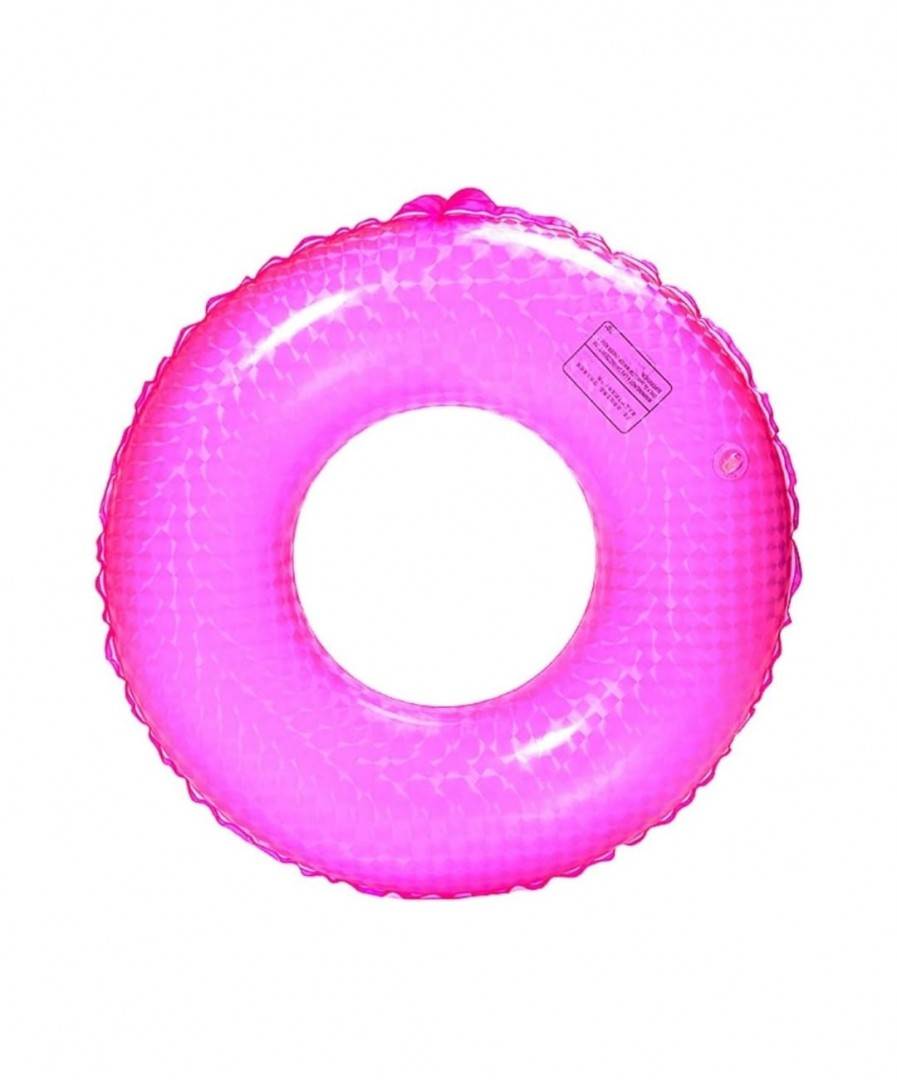 Colac gonflabil copii, transparent, roz neon, marimea 60 - 70