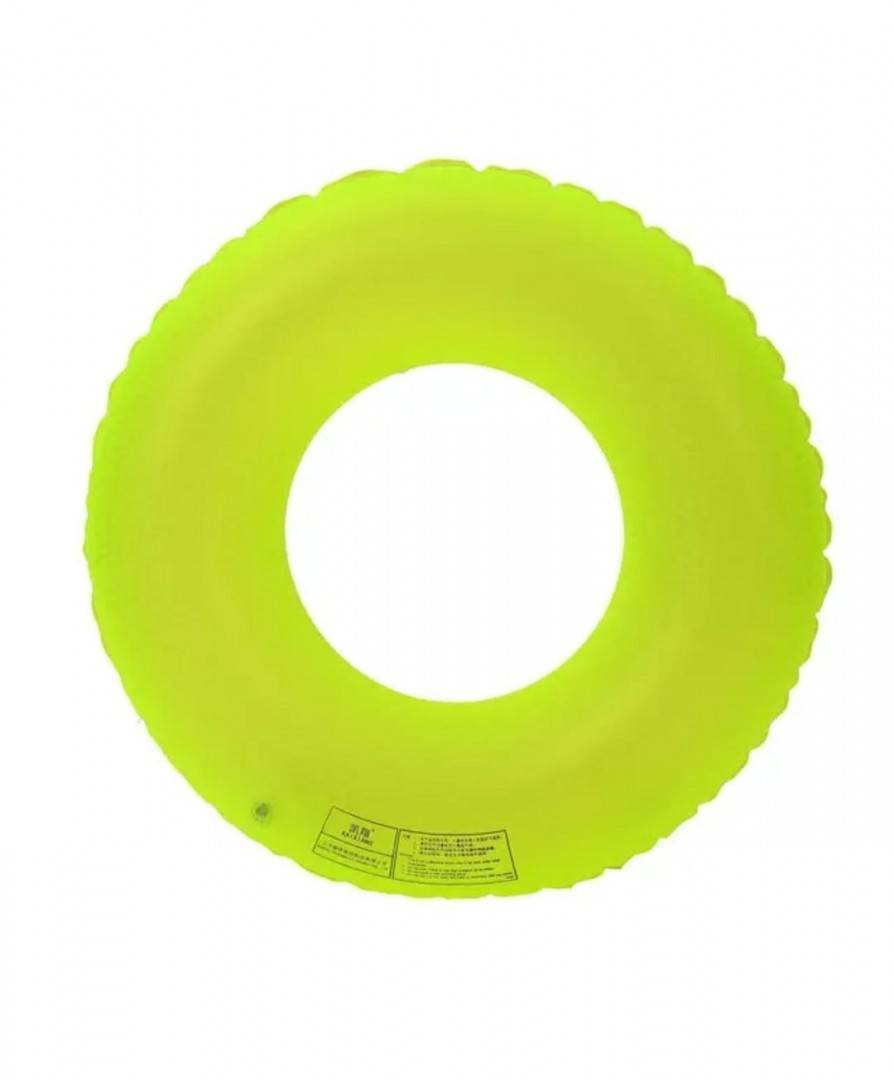 Colac gonflabil copii, transparent, verde neon, 60 cm - 70 cm