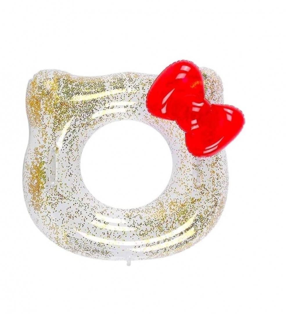 Colac gonflabil, Model Hello Kitty, transparent, 70 cm