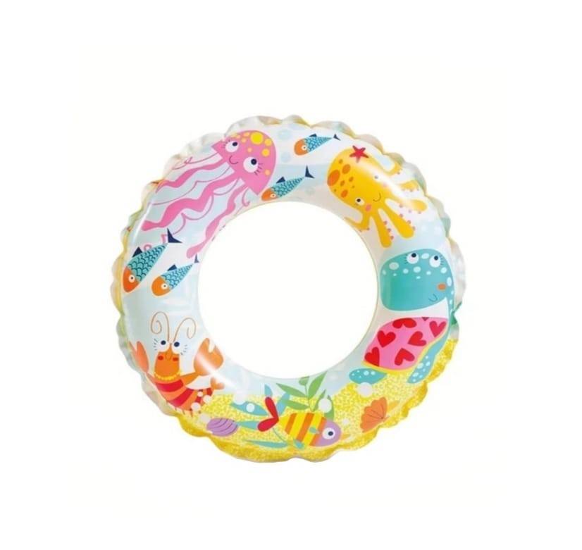 Colac gonflabil Intex pentru inot, model Animale Marine, multicolor, 51 cm, 3 ani+