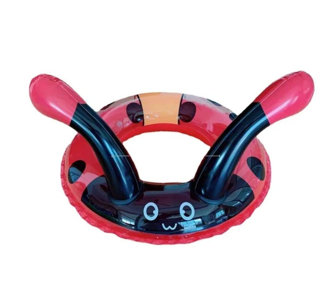 Colac gonflabil pentru inot, model Buburuza, multicolor, 60 cm, 3 ani+