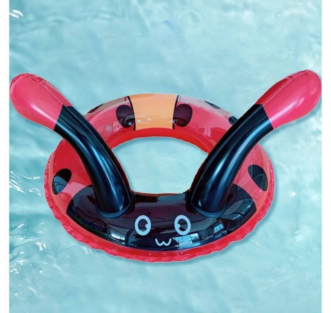 Colac gonflabil pentru inot, model Buburuza, multicolor, 60 cm, 3 ani+