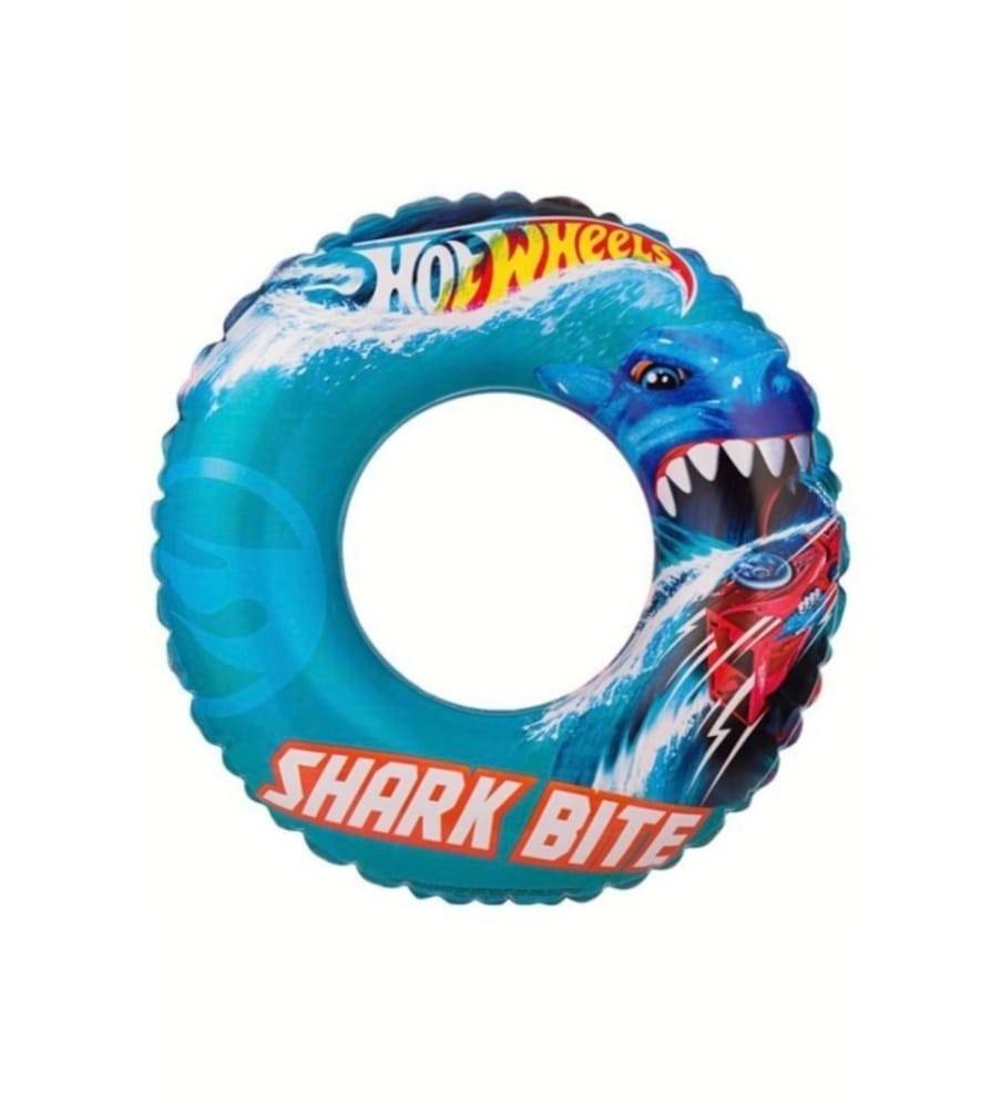 Colac gonflabil Hot Wheels pentru inot, model Shark Bite, multicolor, 51 cm, 3 ani+