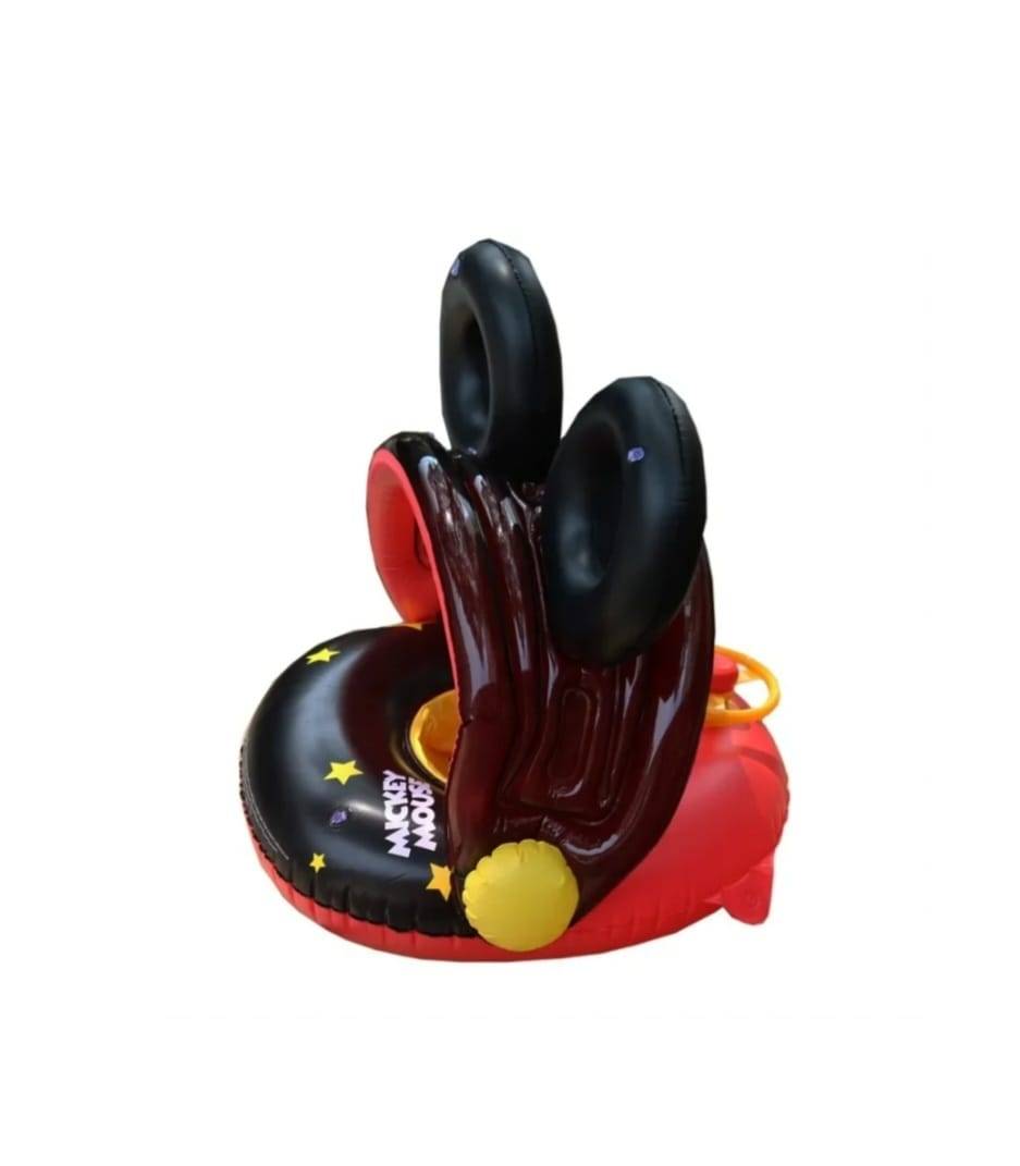 Colac multifunctional, model Mickey Mouse, cu parasolar si volan, tip barcuta, multicolor, 9 luni - 3 ani