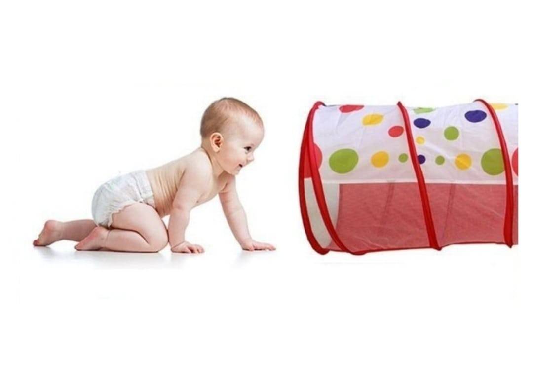 Cort de joaca pentru copii 3 in 1, cort, tunel intermediar si piscina, multicolor