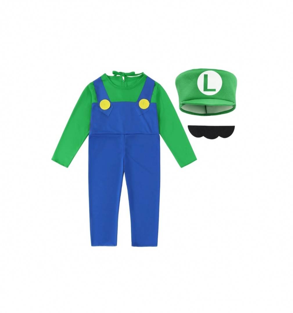 Costum de carnaval pentru copii, Super Luigi, multicolor, 3 ani - 8 ani