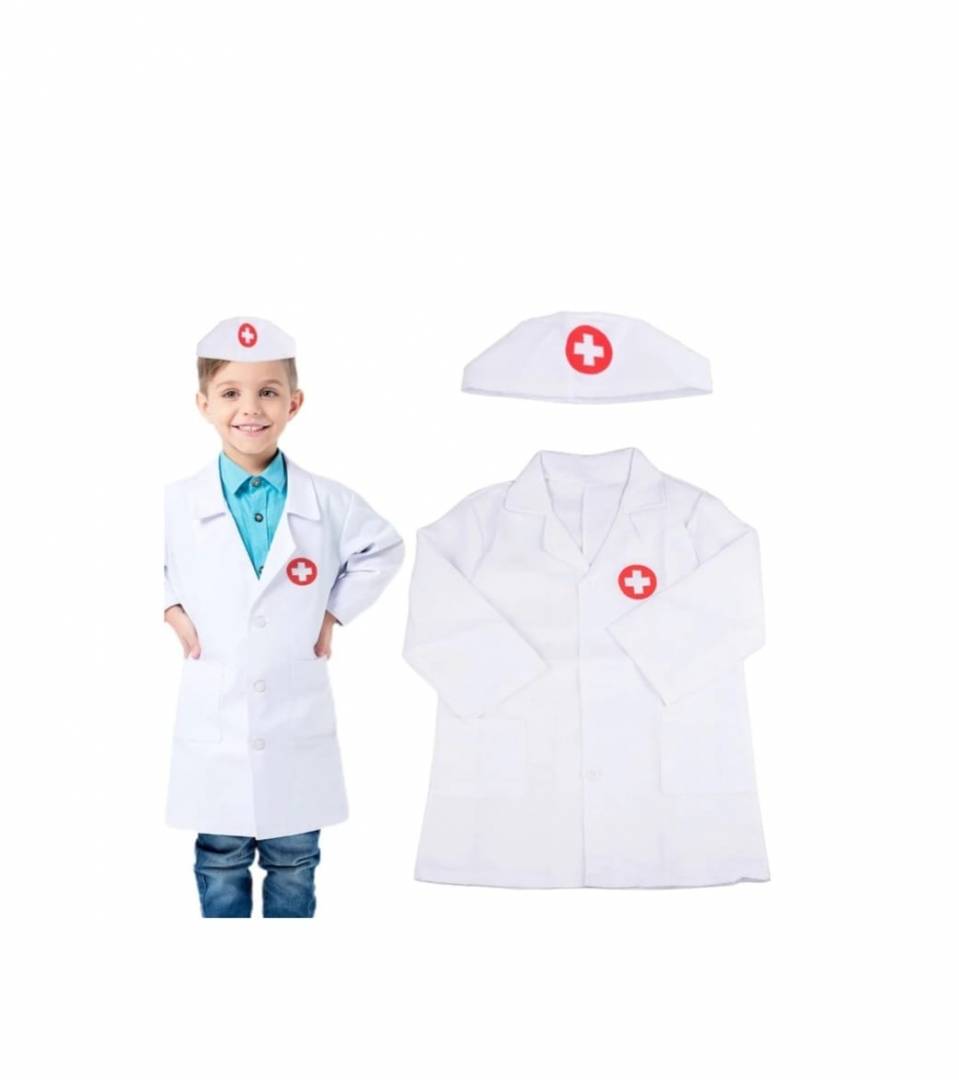Costum de Doctor pentru copii, set rol, alb, 3 ani - 4 ani