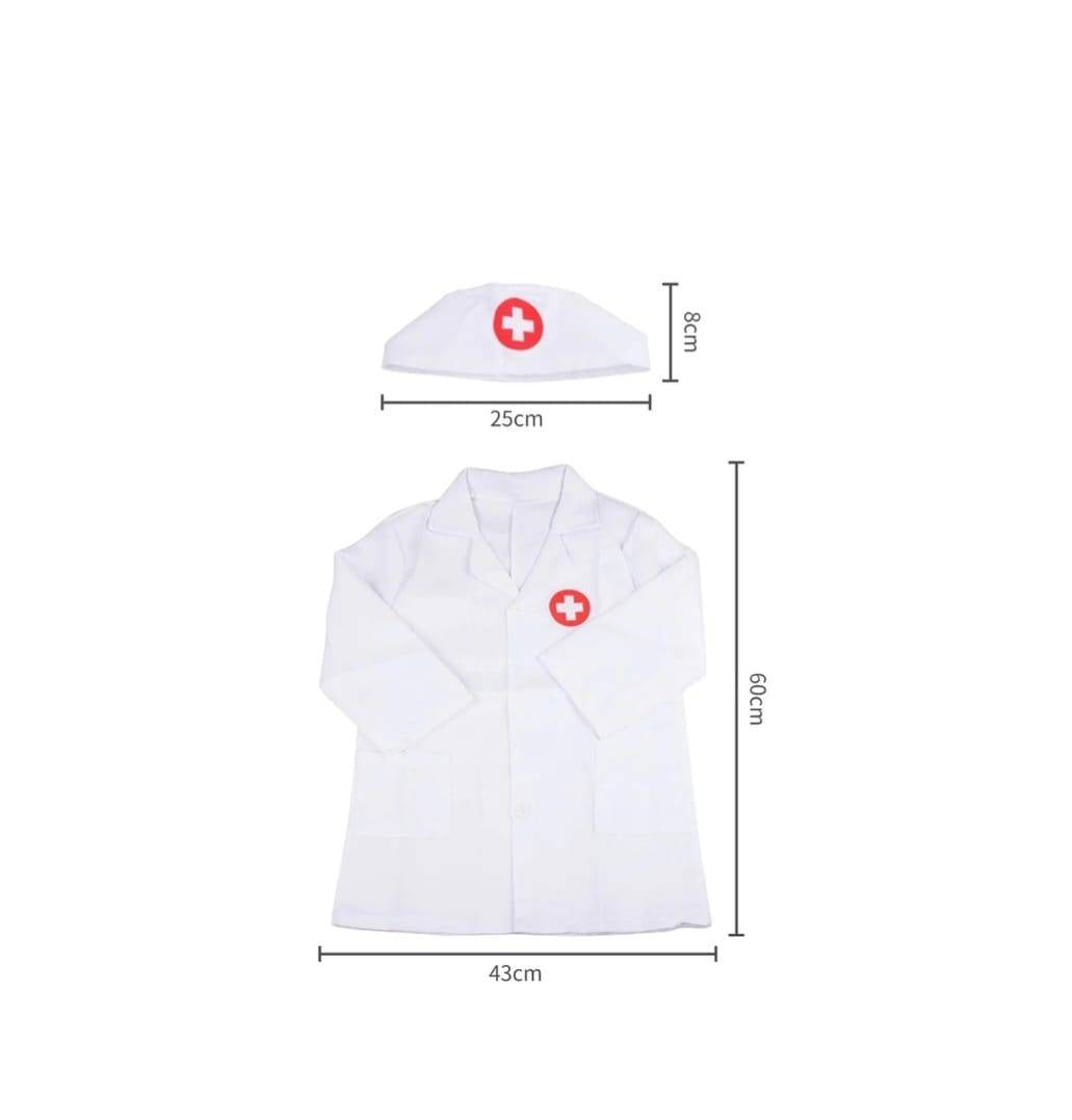 Costum de Doctor pentru copii, set rol, alb, 3 ani - 4 ani