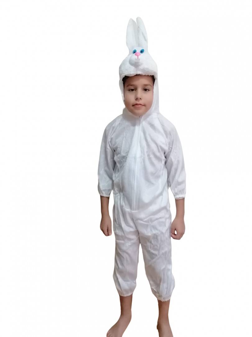 Costum de serbare pentru copii, Iepuras, alb, 4 ani - 7 ani