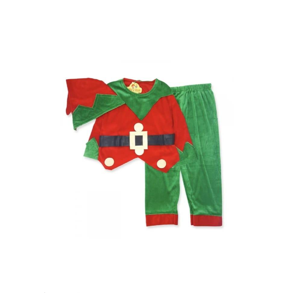 Costum de serbare pentru copii, Spiridus, catifea, multicolor, 6 ani - 8 ani