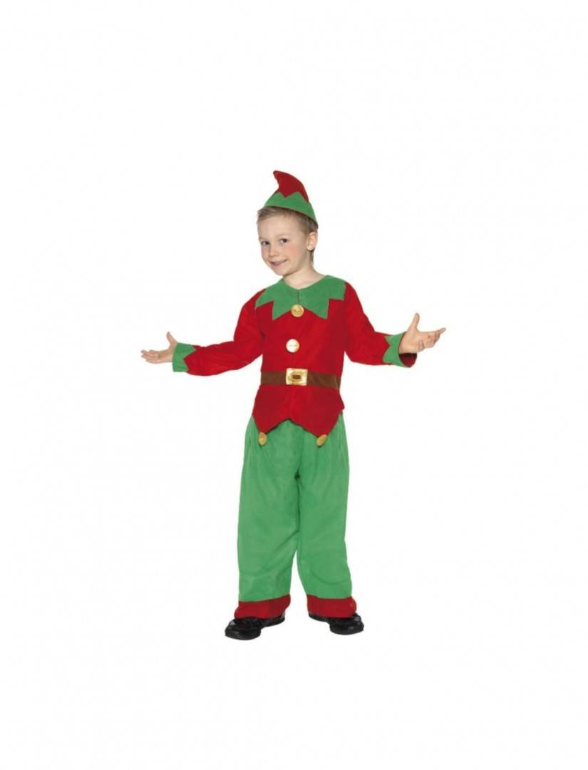 Costum de serbare pentru copii, Spiridus, catifea, multicolor, 6 ani - 8 ani