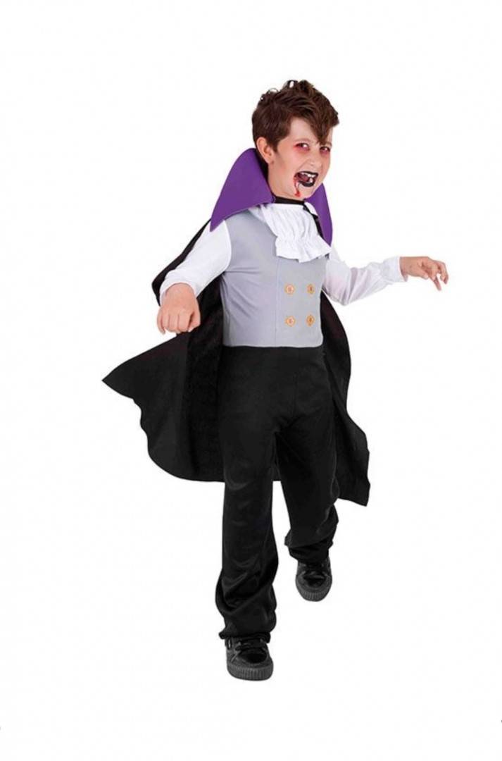 Costum model Dracula pentru copii, multicolor, 4 ani - 9 ani