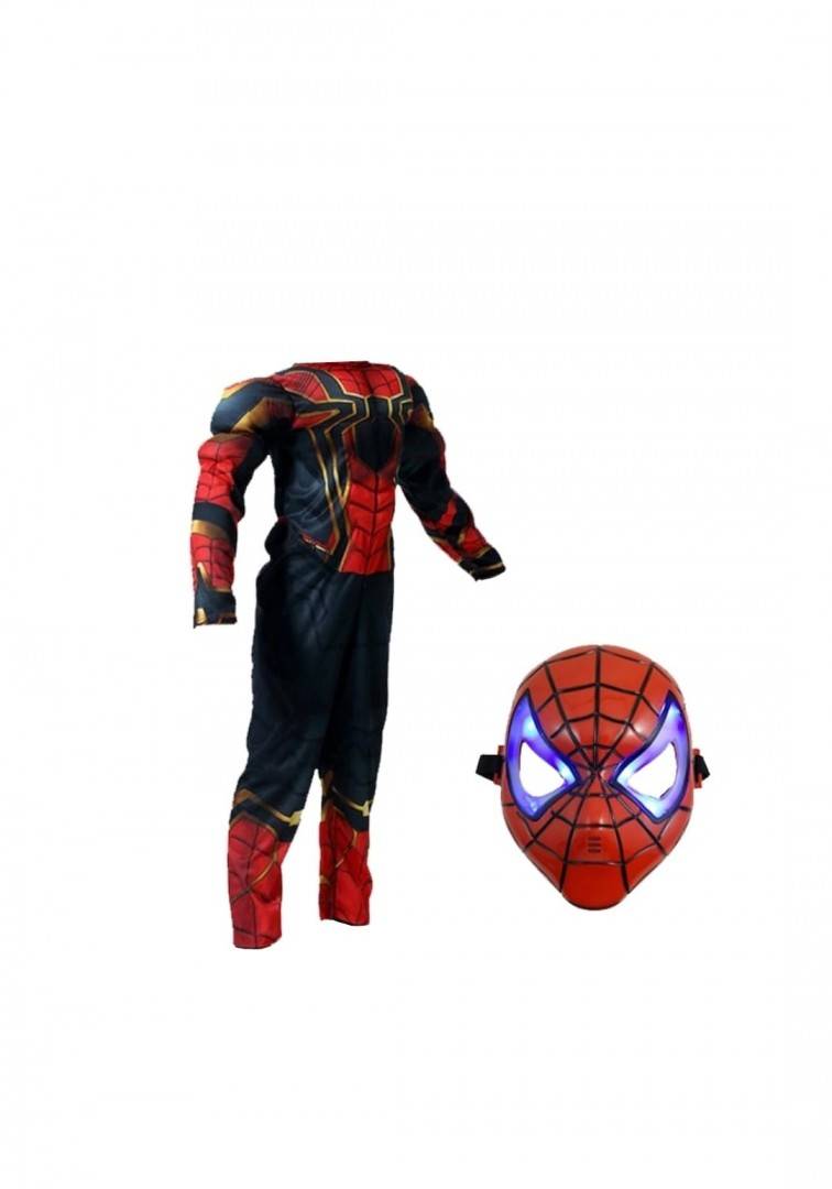 Costum model Iron Spiderman musculos pentru copii, muticolor, 4 ani - 9 ani