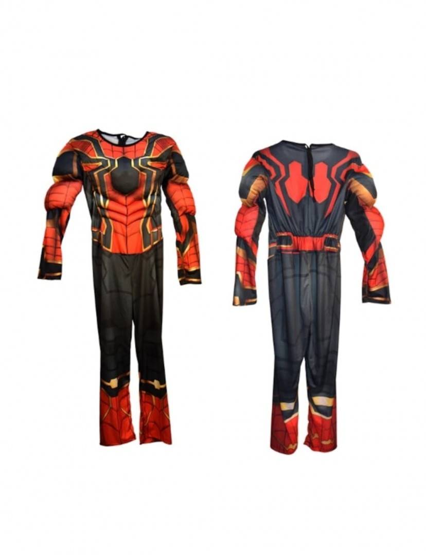 Costum model Iron Spiderman musculos pentru copii, muticolor, 4 ani - 9 ani