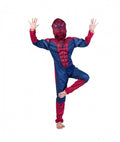 Costum model Spiderman musculos pentru copii, muticolor, 4 ani - 9 ani