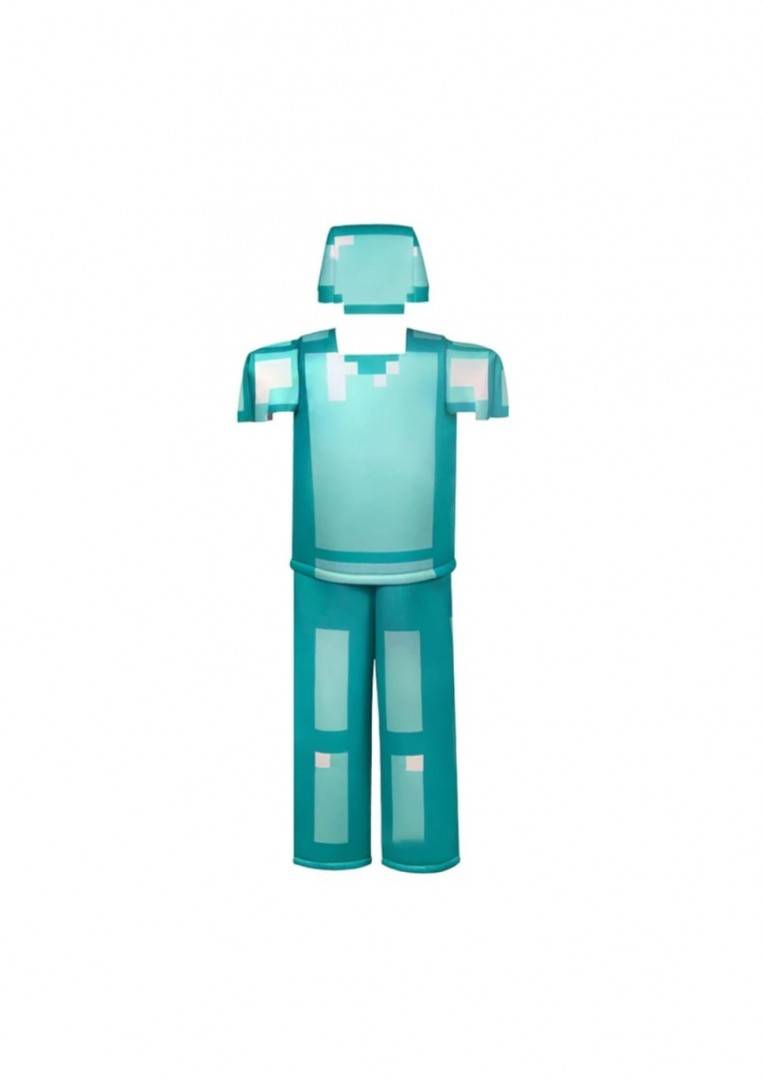 Costum pentru baieti, Model Minecraft cu masca, cu accesorii, multicolor, marimea 4 ani - 9 ani