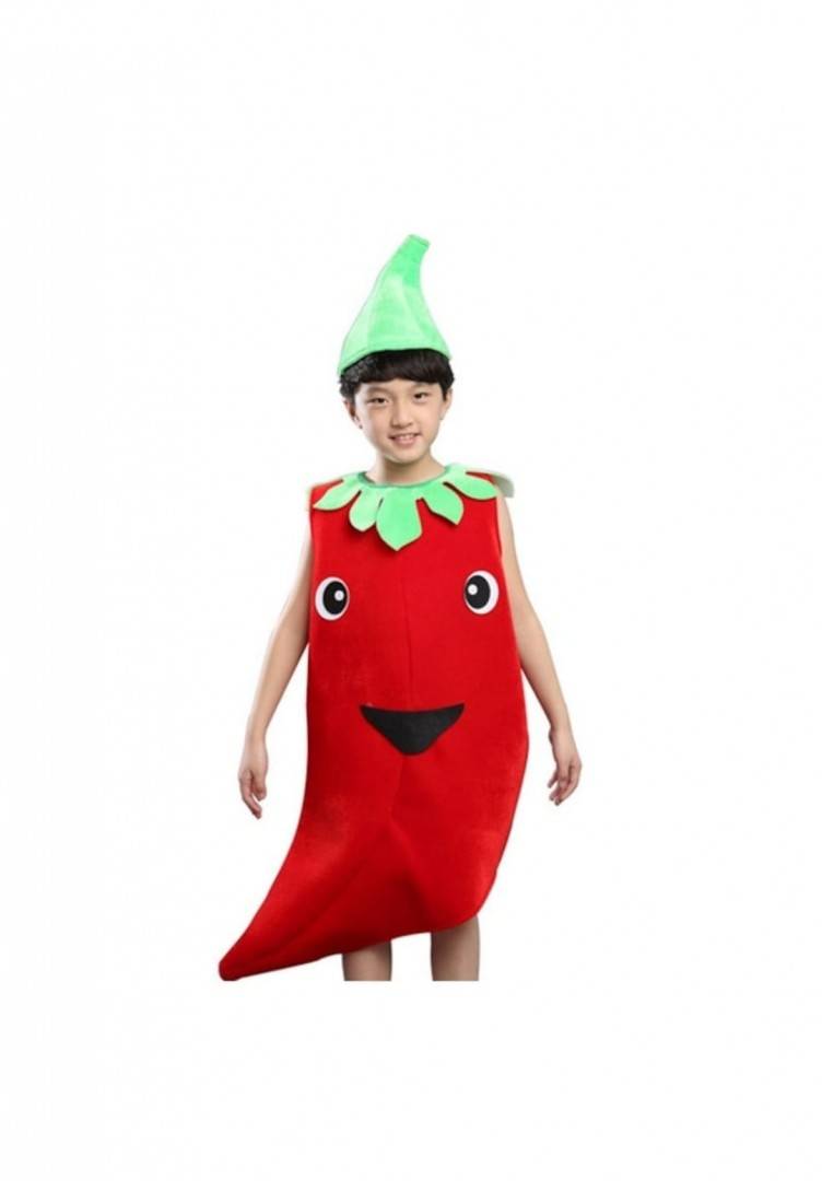 Costum pentru copii, Ardei, rosu, 3 ani - 7 ani