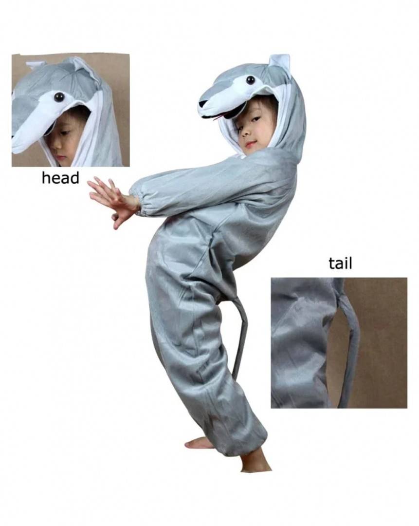 Costum pentru copii,lup , gri, 4 ani - 6 ani