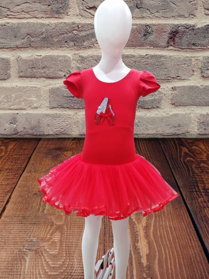 Costum pentru fetite, balet, rosu, 2 ani - 9 ani
