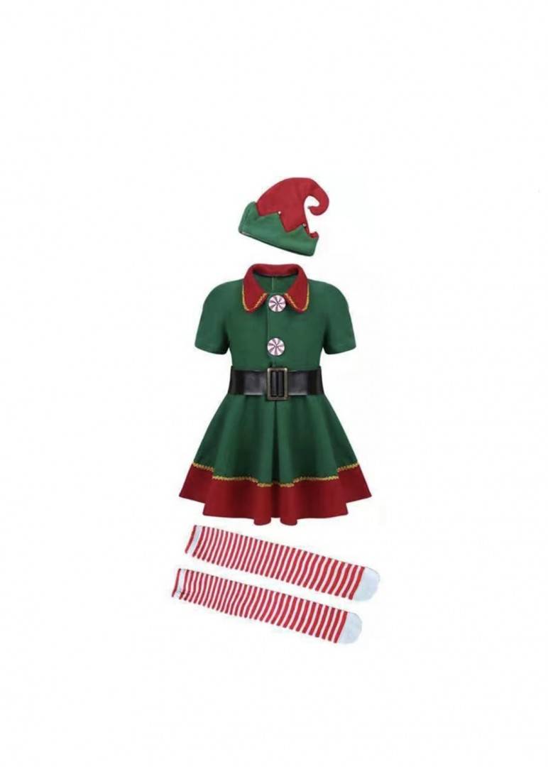 Costum pentru fetite, Spiridus, MASHASHOP, multicolor, 3 ani - 7 ani