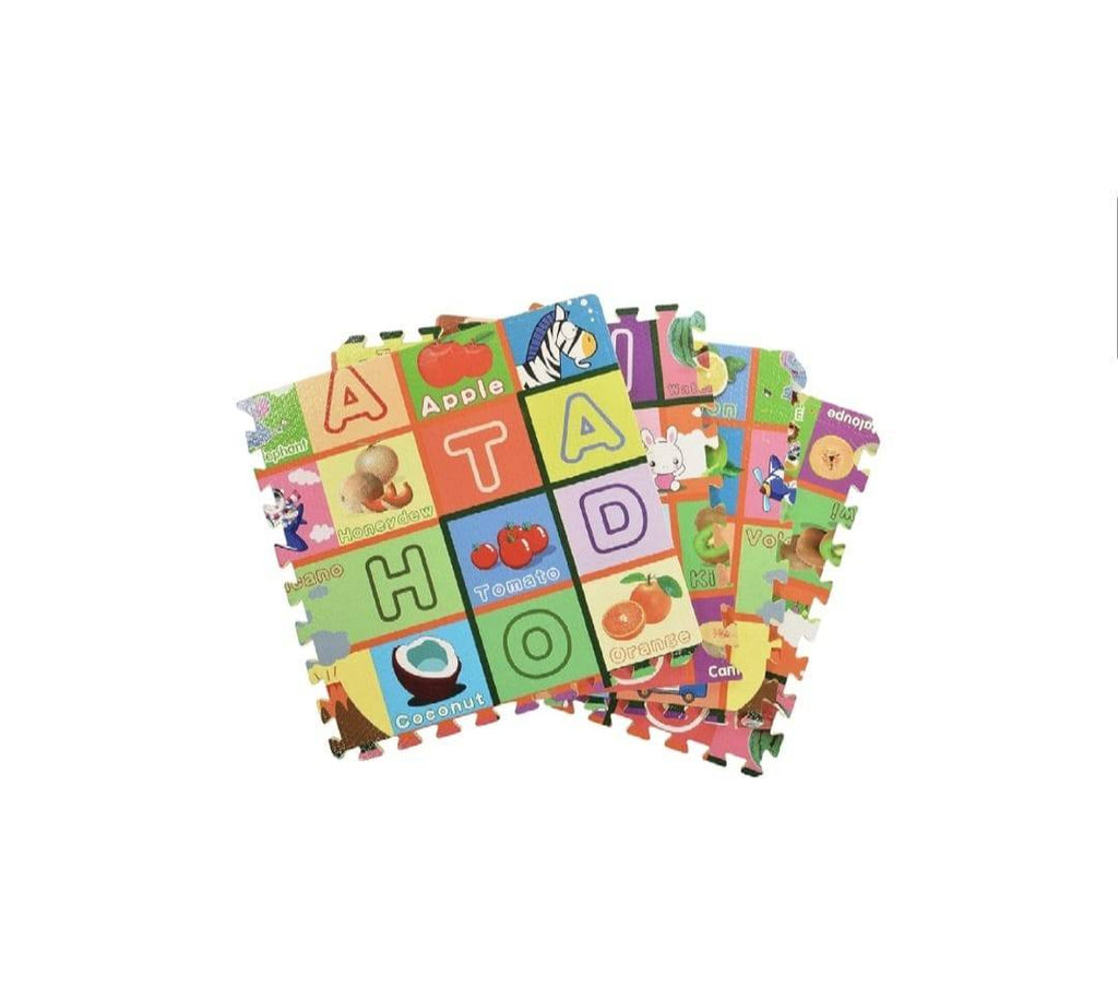 Covor joaca copii, ABC Letters, spuma, multicolor, 120×120 cm