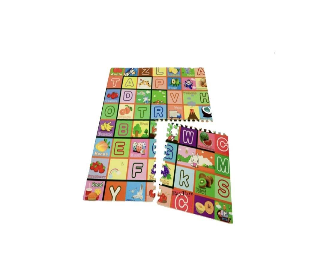 Covor joaca copii, ABC Letters, spuma, multicolor, 120×120 cm
