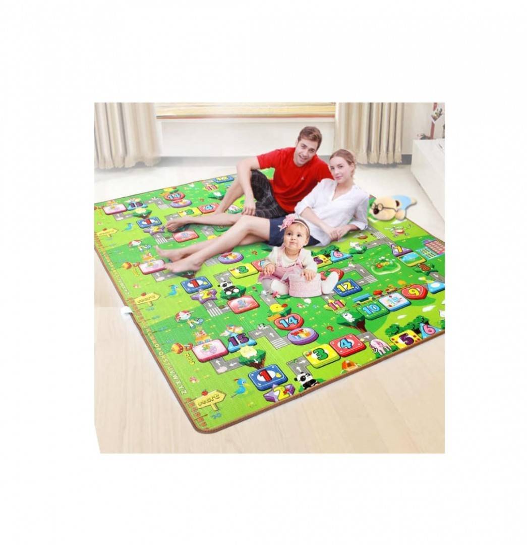 Covor Joaca copii, Alfabet, 2 fete, Termoizolant, multicolor, 180 cm x 200 cm