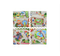 Covor joaca copii, Oraselul Puzzle, burete, Trafic, verde/multicolor, 120×120 cm