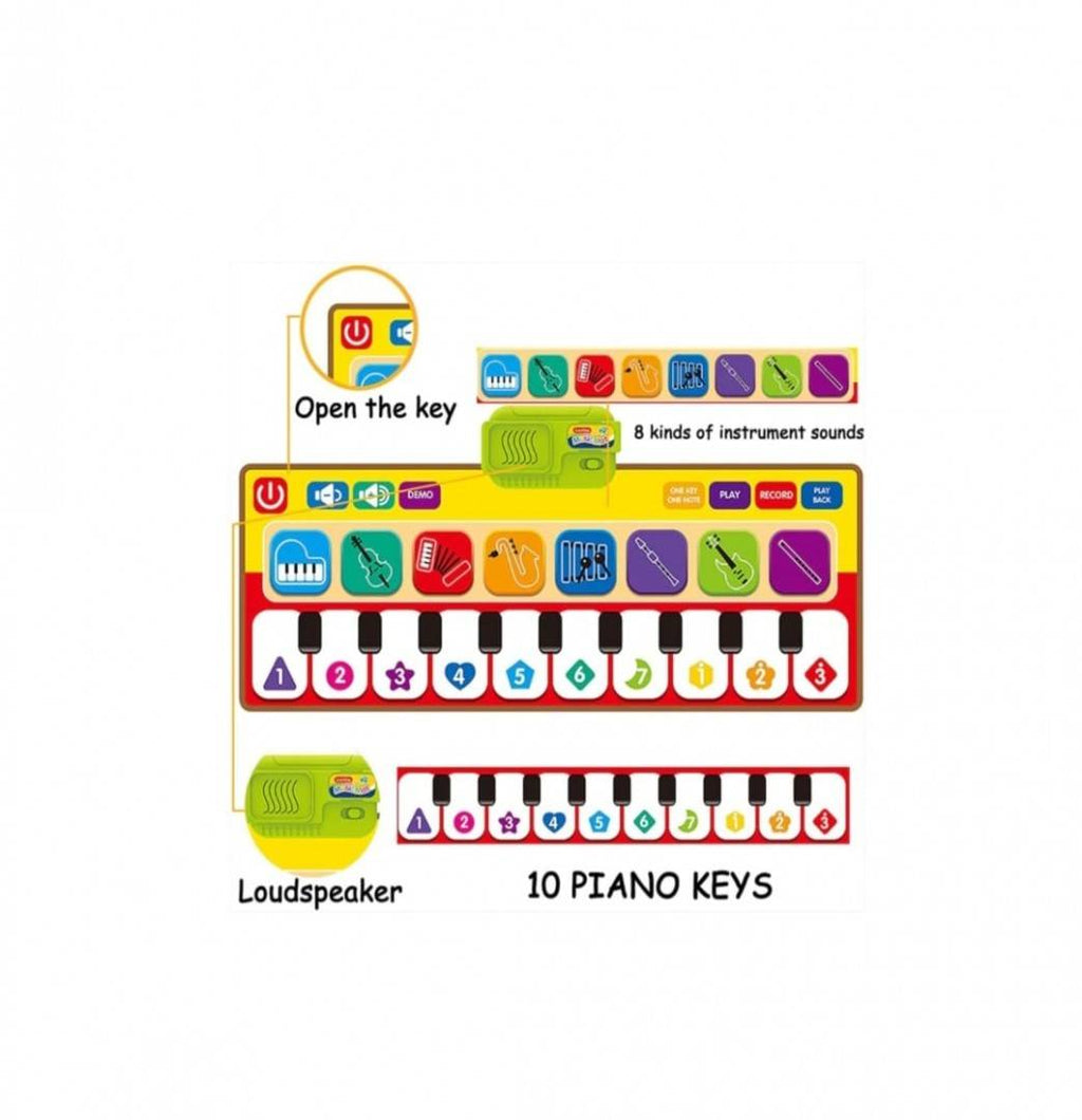 Covor muzical, Piano Touch & Learn, 8 instrumente, antiderapant, multicolor