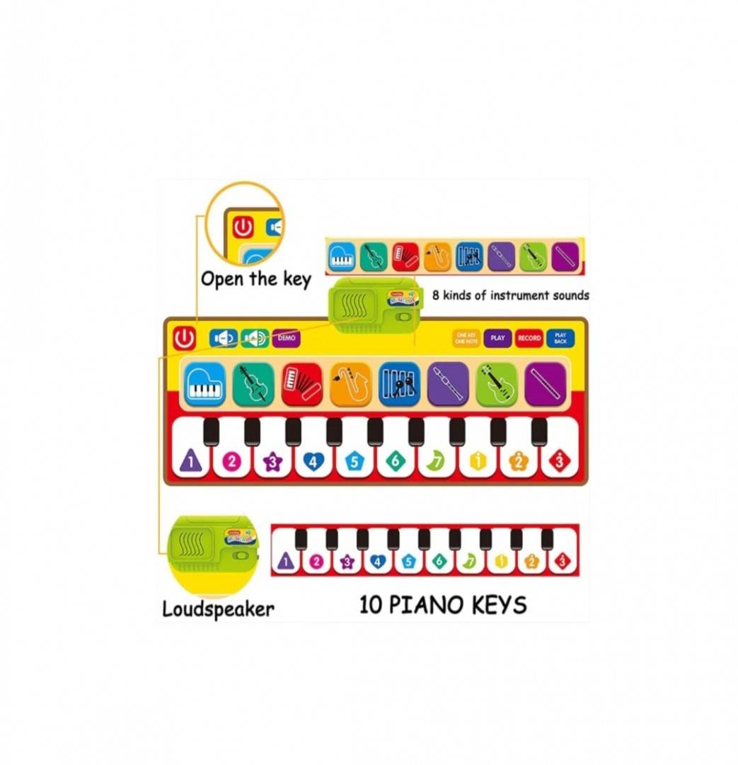 Covor muzical, Piano Touch & Learn, 8 instrumente, antiderapant, multicolor