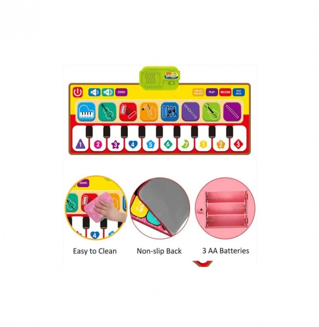 Covor muzical, Piano Touch & Learn, 8 instrumente, antiderapant, multicolor