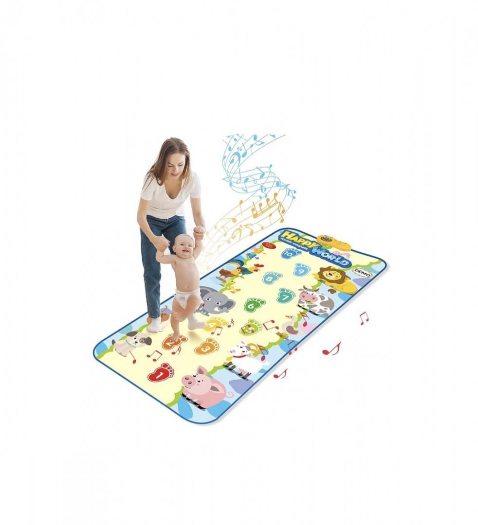 Covoras muzical cu 28 melodii si sunete, multicolor, 158 cm x 70 cm