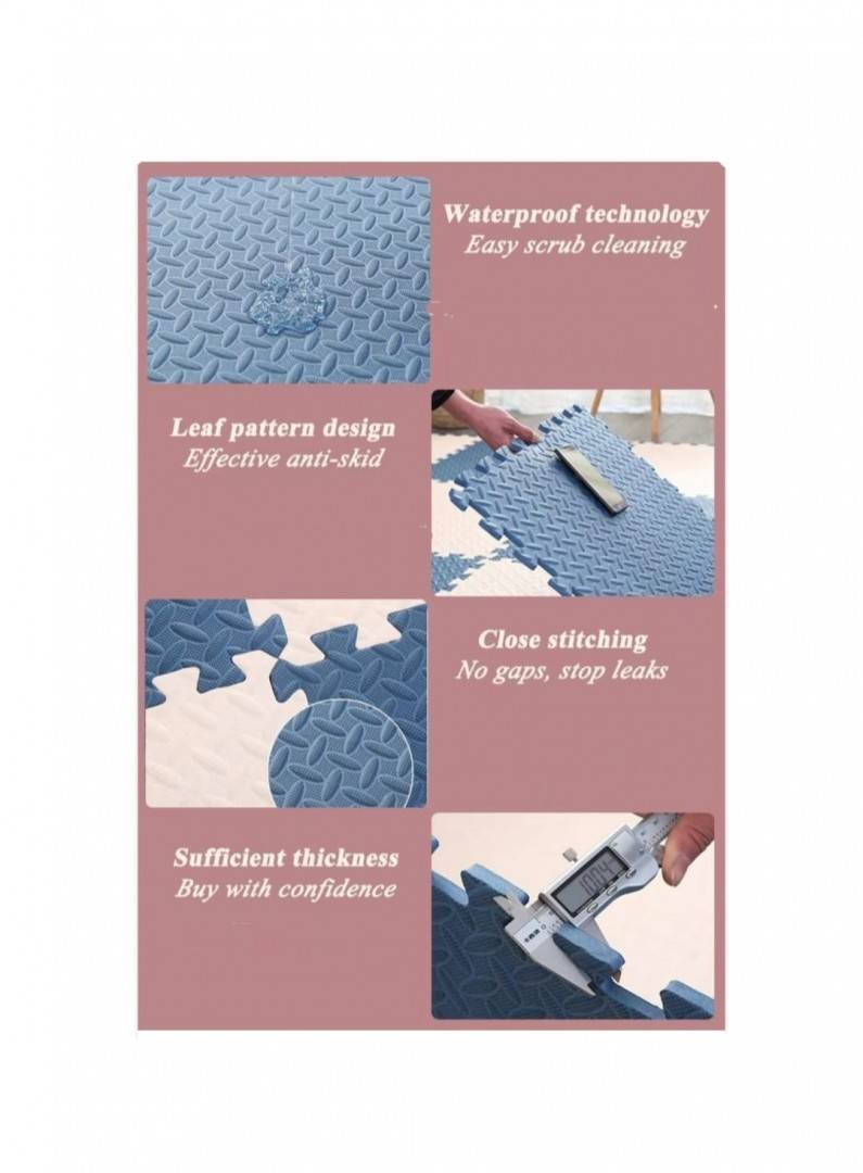 Covoras puzzle de joaca, din spuma, 4 piese colorate, 120×120 cm