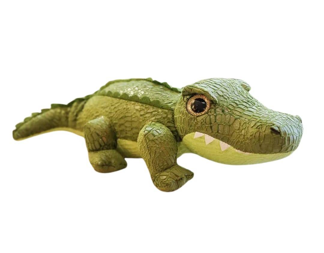 Crocodil de plus, verde, 40 cm