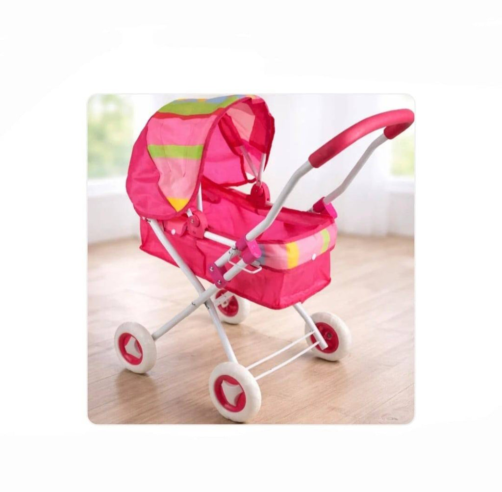 Cărucior landou de jucărie pentru păpuși, roz, 67 cm