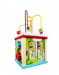 Cub cu activitati Montessori, educativ 5 in 1, lemn, multicolor