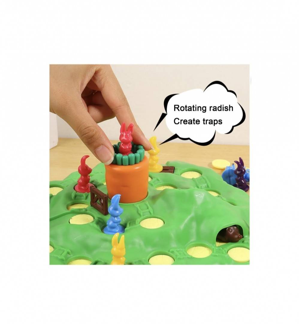 Cursa Iepurasului Board Game, Funny Bunny, 16 iepurasi, multicolor, 4 ani+