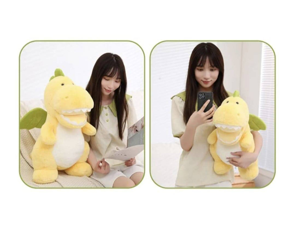 Dinosaur de plus, galben/verde deschis, 50 cm