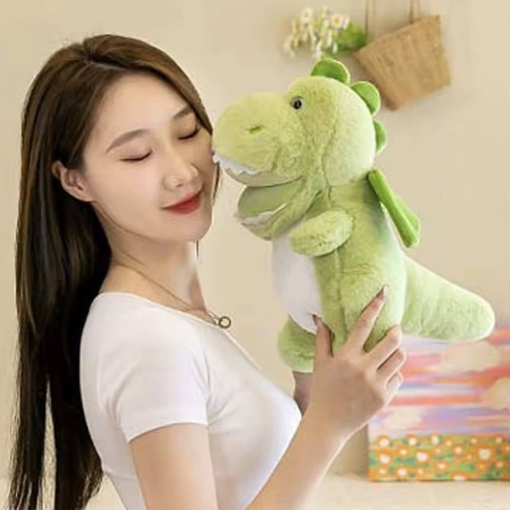 Dinosaur de plus, verde deschis/alb, 50 cm