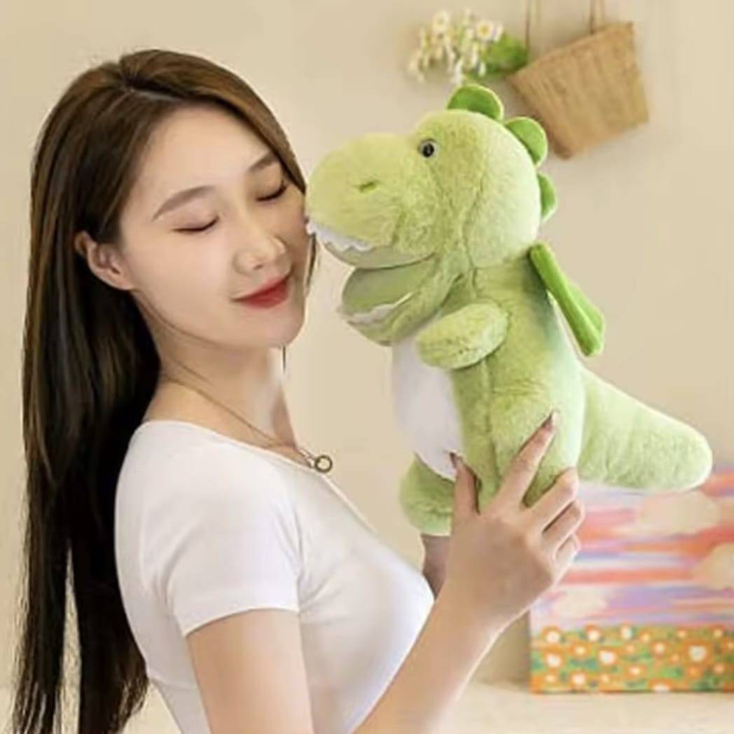 Dinosaur de plus, verde deschis/alb, 50 cm