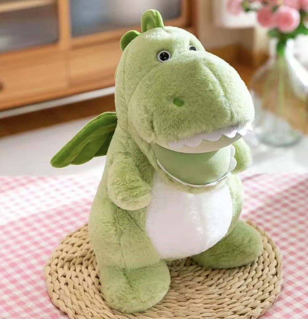 Dinosaur de plus, verde deschis/alb, 50 cm
