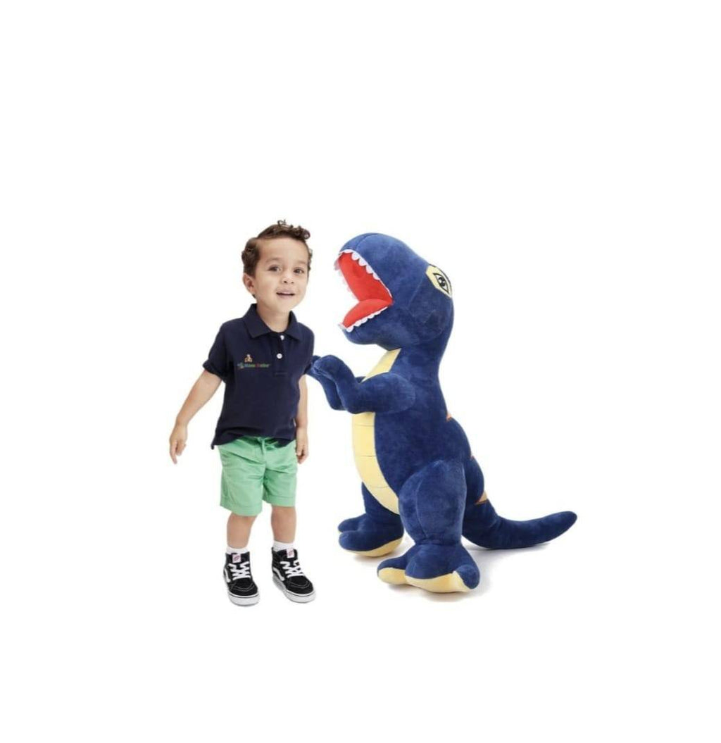 Dinozaur de plus, MASHASHOP, albastru, 90 cm