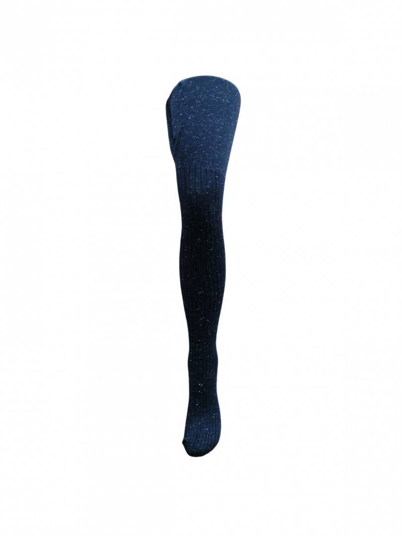 Dres lycra fetite, model sclipici, 200 DEN, albastru inchis, marimea 1 an - 13 ani