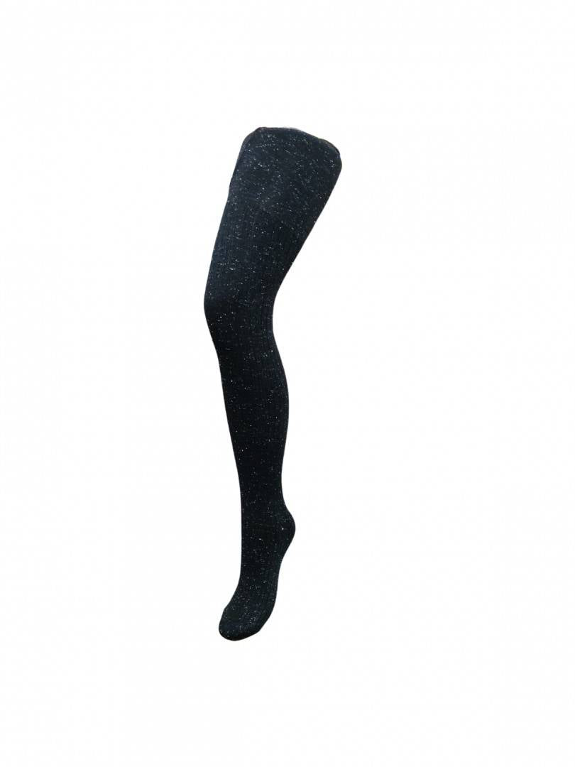 Dres lycra fetite, model sclipici, 200 DEN, negru, marimea 1 an - 13 ani