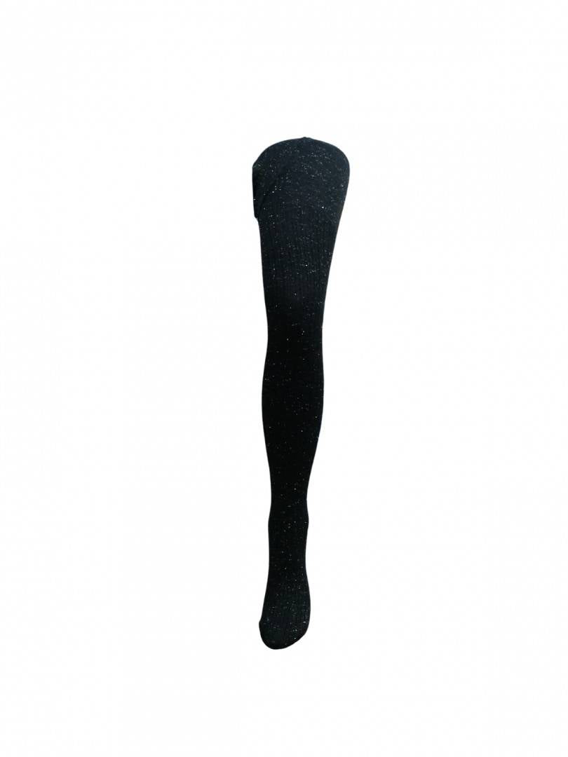 Dres lycra fetite, model sclipici, 200 DEN, negru, marimea 1 an - 13 ani