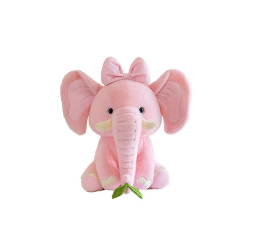 Elefant din plus cu coroana, pentru copii, roz, 27 cm, 2 ani+