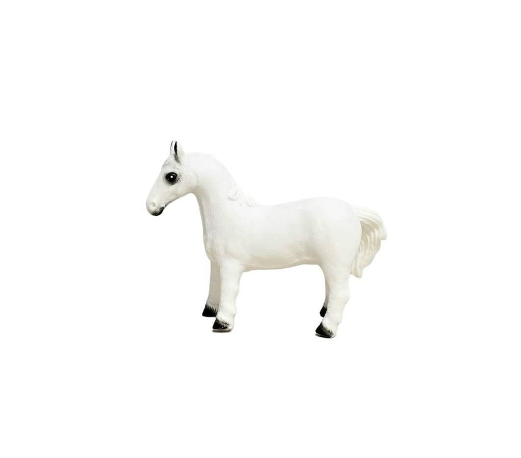 Figurina Cal, realist, alb, 25 cm